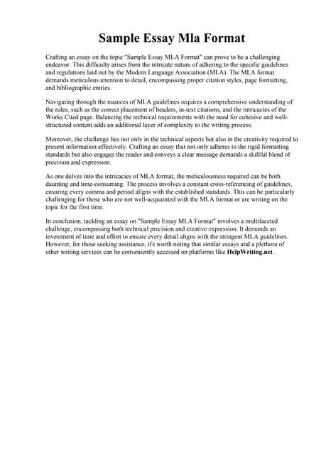 Image result for MLA 8th Edition Essay Example