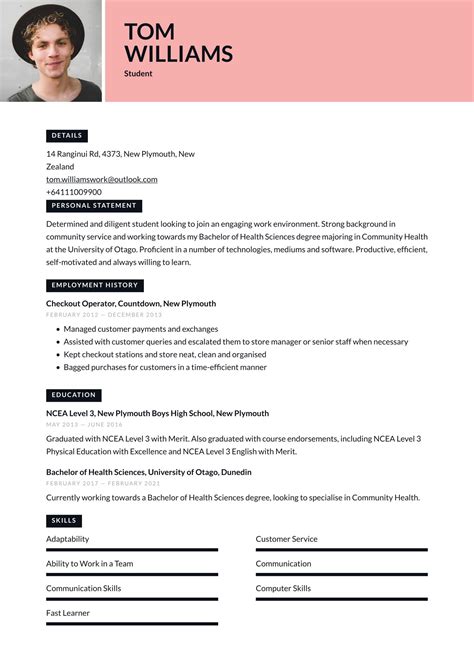 Basic Resume Templates For High School Students