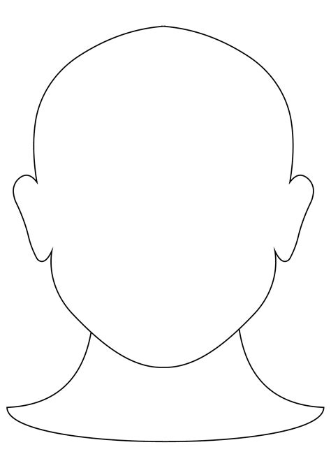 Head Outline Template Clipart Face Blank Human Cliparts Therapy Front ...