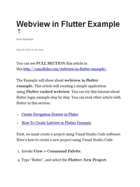 Flutter Webview Tutorial 的图像结果