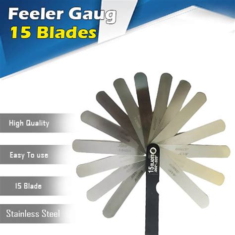 Wolzook 15 Blades Feeler Gauge Metric & Inch Gap Filler .002'' .025 ...