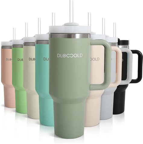 Amazon.com | DLOCCOLD 40 oz Stainless Steel Tumbler with Handle ...