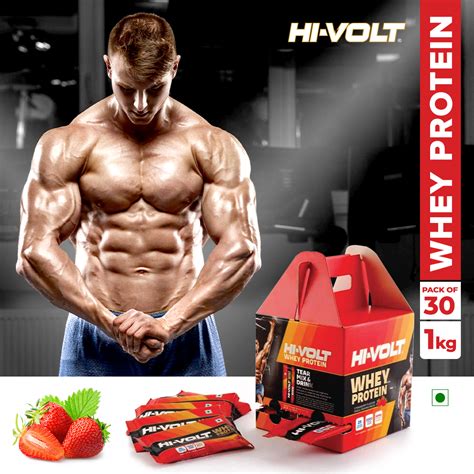 Hi-Volt Whey Protein (Strawberry) - Pack of 30 Sachet – Genomelabs