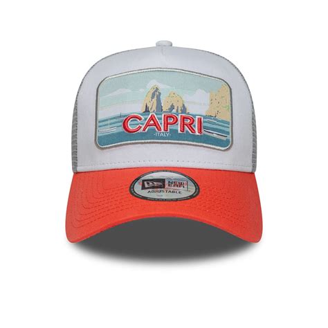 Buy New Era Summer Capri Orange 9FORTY A-Frame Trucker Adjustable Cap ...