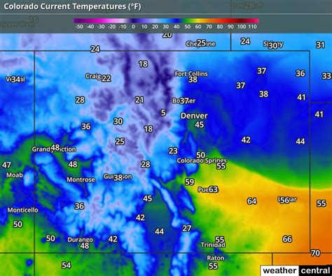 Colorado Current Temperatures Map