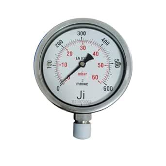 "Ji" Japsin Instrumentation Capsule Pressure Gauge 4" Dial, Range 0 to ...