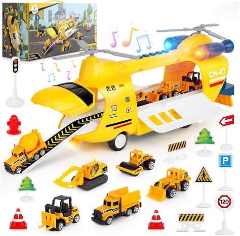 Buy BAZOVE Airplane Toy for 3 4 5 6 Year Old Boys, Transport Cargo Toy ...