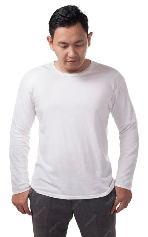 Premium Photo | White long sleeved tshirt mock up front view shirt ...