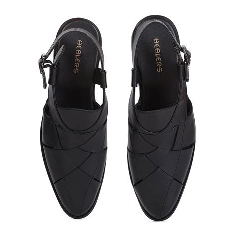 Buy Healers Val-8 Black Formal Flat Sandals For Men