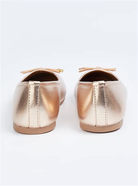 Buy Girls Metallic Ballerinas with Bow Accent Online at just Rs. 699.0 ...