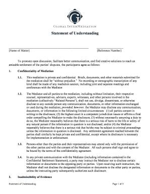 Fillable Online globalintermediation Statement of Understanding-4-23 ...