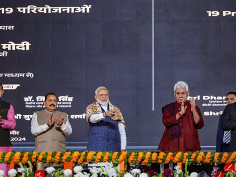 PM Modi lays foundation stone of multiple projects in Jammu | The Times ...