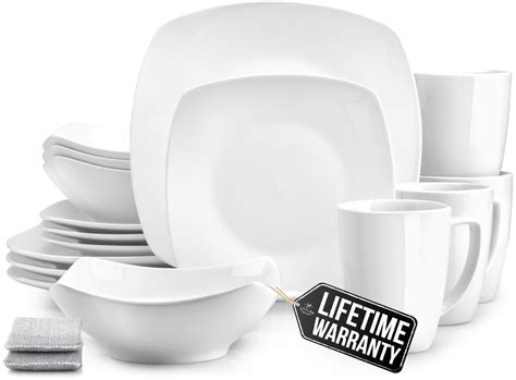 Zulay Kitchen Luna Plates And Bowls Sets 16 Piece Modern | Desertcart INDIA
