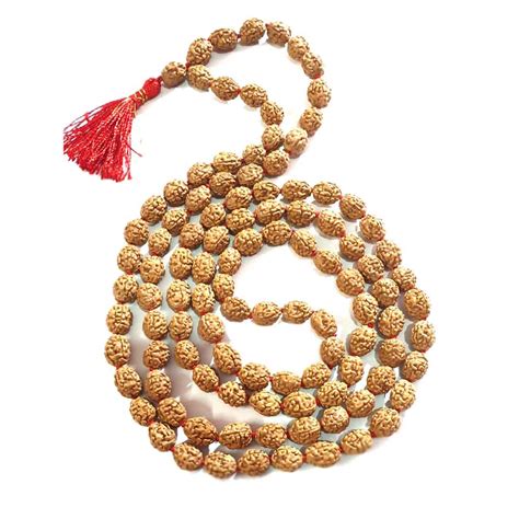 Mithilashri Three Face Rudraksha 108 Beads Mala Natural Teen Mukhi Rud ...