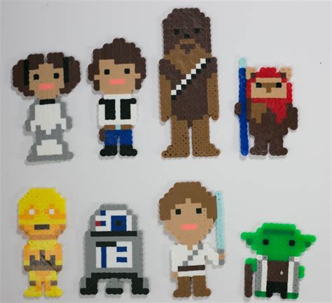 Star Wars Good Guy Pack Perler Pixel Art - Luke Skywalker, Yoda, Chewie ...