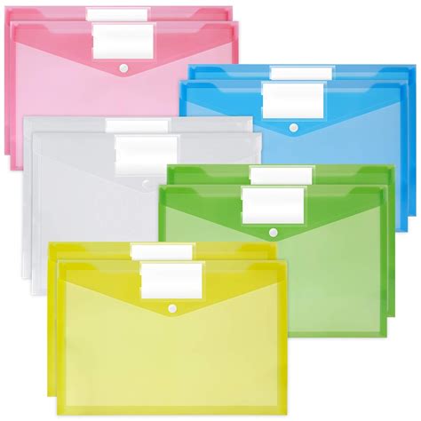 Zannaki Plastic Envelopes Poly Envelopes, 10 Pack Clear Document ...