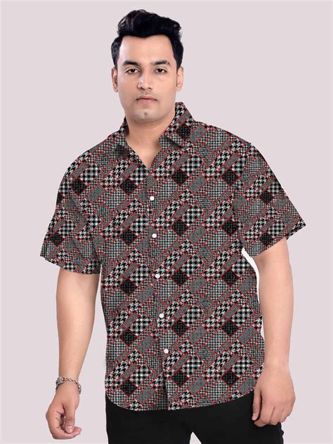 Patchwork with canvas Digital Printed Half Sleeve Shirt | Guniaa