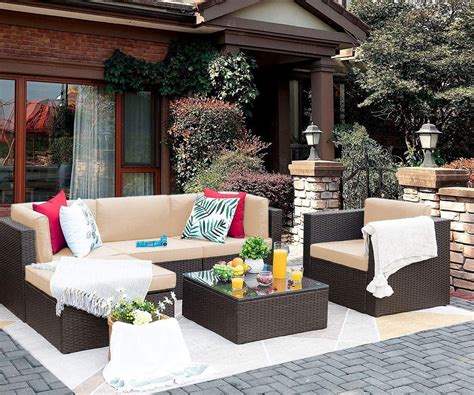 Devoko 6-Piece Outdoor Furniture Set with Glass India | Ubuy
