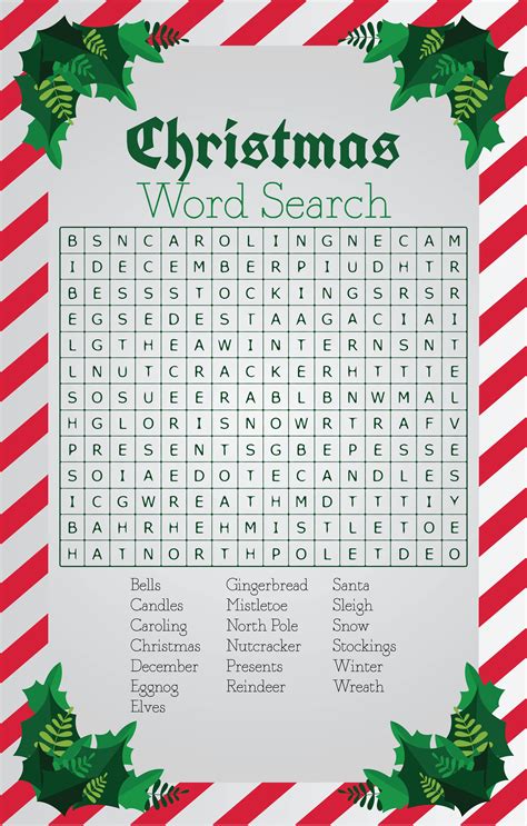 Christmas Printable Word Search Puzzles