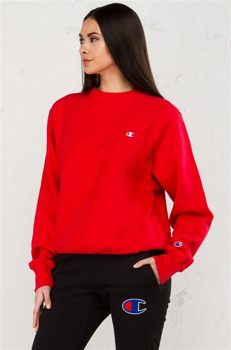 Champion sweatshirt red womens online