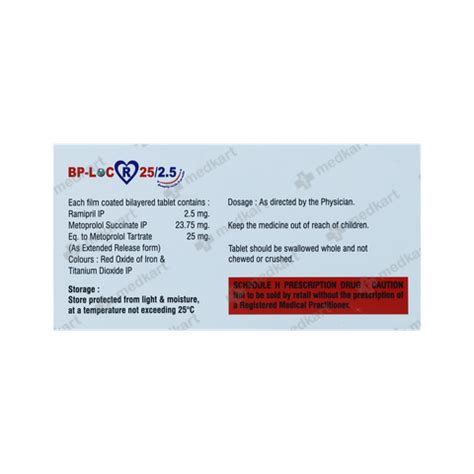 BPLOC R 25/2.5MG TABLET 10'S : View Price, Combination and Alternatives ...