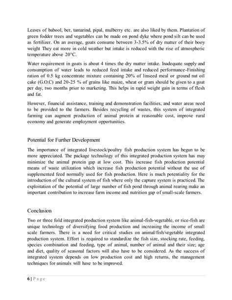 Goat cum Fish Farming - Present Status and Prospect in Bangladesh | DOCX