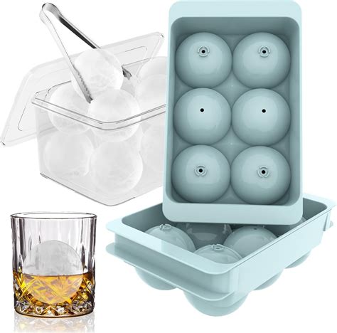 Amazon.com: WIBIMEN Large Ice Cube Molds, Big Round Whiskey Ice Cube ...