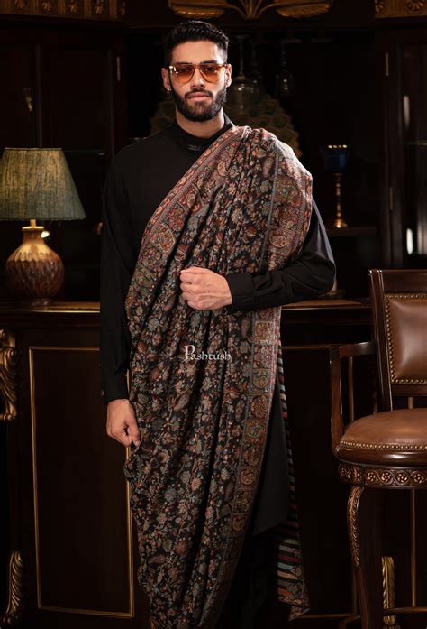 Pashtush men Extra Fine Wool shawl, ethnic design, Mens Lohi, Full siz ...