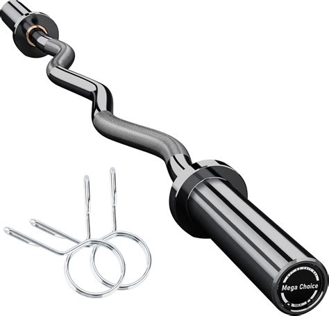 Luku 47" EZ Curl Bar for Weight Lifting, Biceps, Triceps, Back/Leg Muscle Group Exercise,Chrome ...