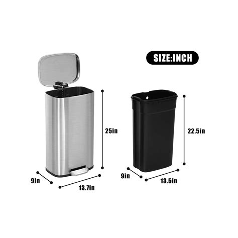 FINECASA Stainless Steel 8 Gallon Trash Can | Wayfair