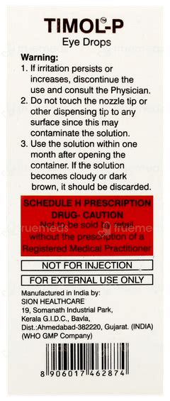 Timol P Eye Drops: Uses, Side Effects, Price & Substitutes