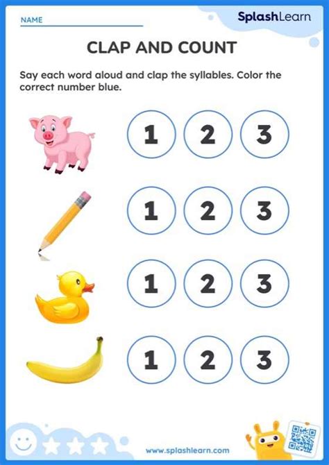 Free Count Syllables Worksheet 的图像结果