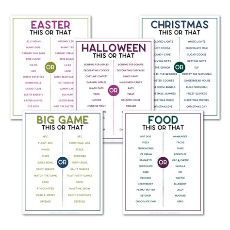 10 This or That Games for KIDS Printable Bundle – Mad in Crafts