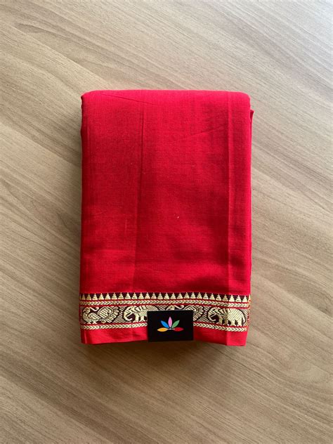 Elephant Border Narayanpet Mercerized Cotton Saree -20851-20852 – Fabk-in