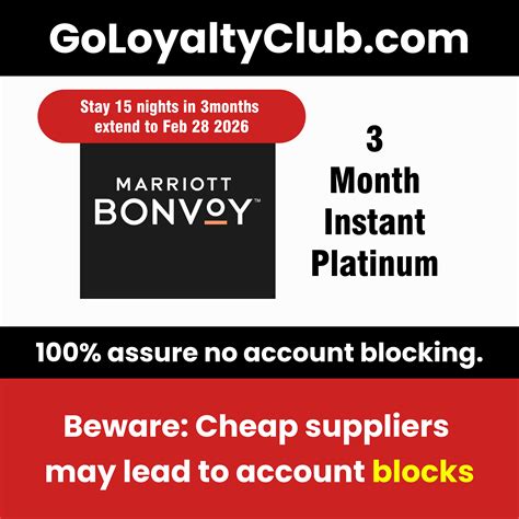 Instant Marriott Platinum For 3 months and 15 nights challenge （Use Yo ...