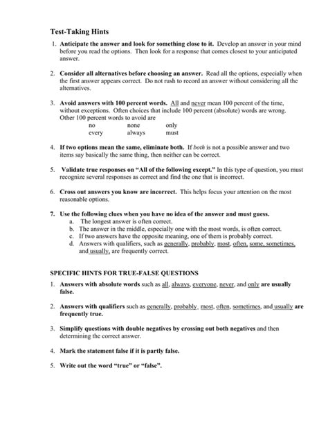 Image result for Hints Test Examples