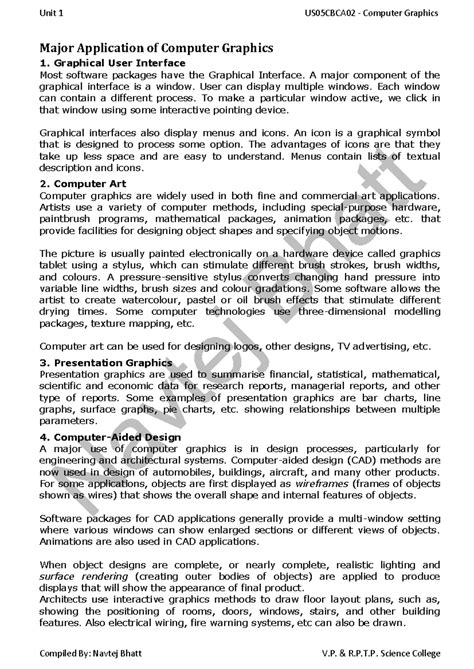 CG U1 - Computer graphics notes - Major Application of Computer ...