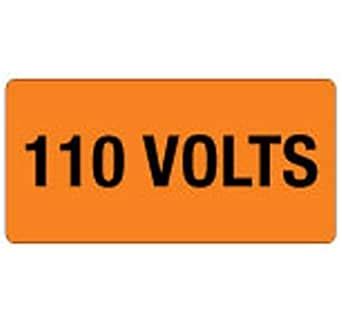 Marking Label - 110 Volts (set of 10), (ST233-A8V-05), Material: 3M ...
