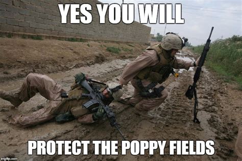 Soldier dragging soldier to protect poppy fields - Imgflip