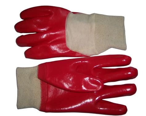 Red PVC Knit Wrist Chemical Glove - China PVC Chemical Glove and PVC ...