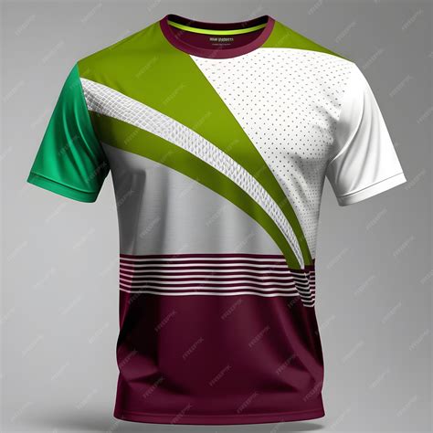 A green and white shirt with a white and green design on the front ...