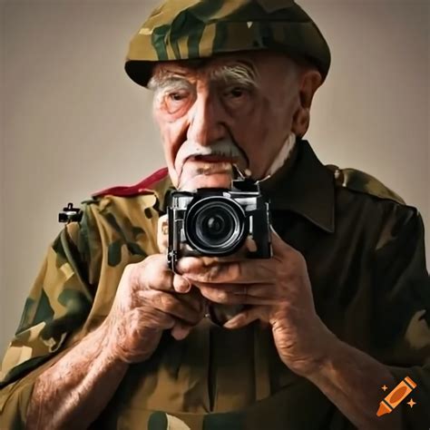 Vintage photo of an old italian grandpa in an army uniform with a ...