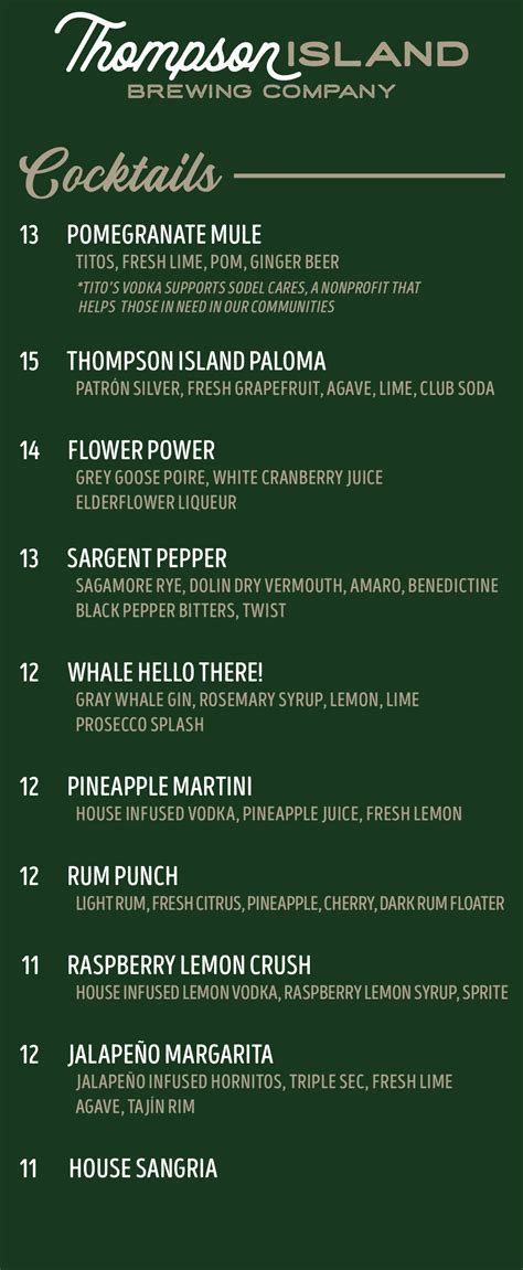 View Our Menu | Thompson Island Brewing Company, Rehoboth DE