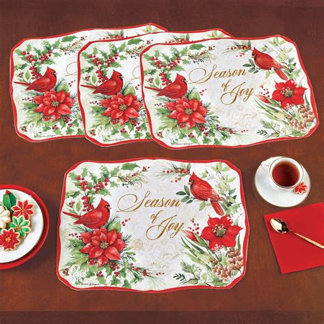 Collections Etc Season of Joy Cardinal Placemats - Set of 4 | Michaels