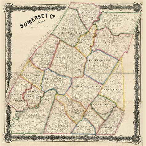 1860 Map of Somerset County Pa | Etsy