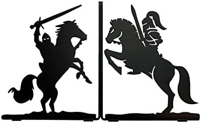 HeavenlyKraft Heavy Metal Bookends with Non Skid Bottom Metal Non-Slip ...