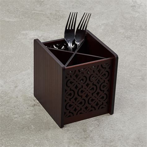 Buy Oakland-Laser Solid Brown Cutlery Holder - 14 cm from Home Centre ...