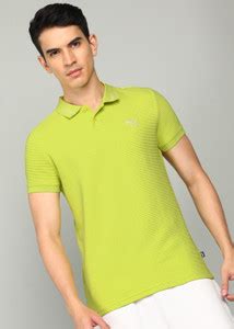 PUMA Striped Men Polo Neck Yellow T-Shirt - Buy PUMA Striped Men Polo ...
