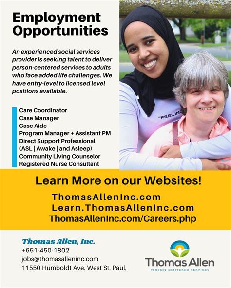 #jobsinsocialservices #humanservicesjobs | Thomas Allen, Inc