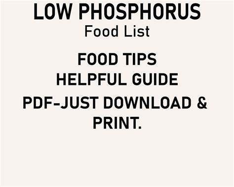 Low Phosphorus Diet Food List, Kidney Friendly Food List, Stage 4 Kidney Disease Renal Diet, Low ...